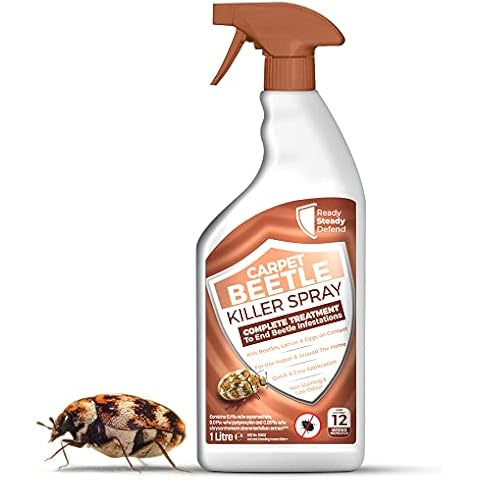Ready Steady Gro Carpet Beetle Killer Spray | 1 Litre | Complete Infestation Treatment To End Life Cycle of Beetles, Larvae & Eggs Cover