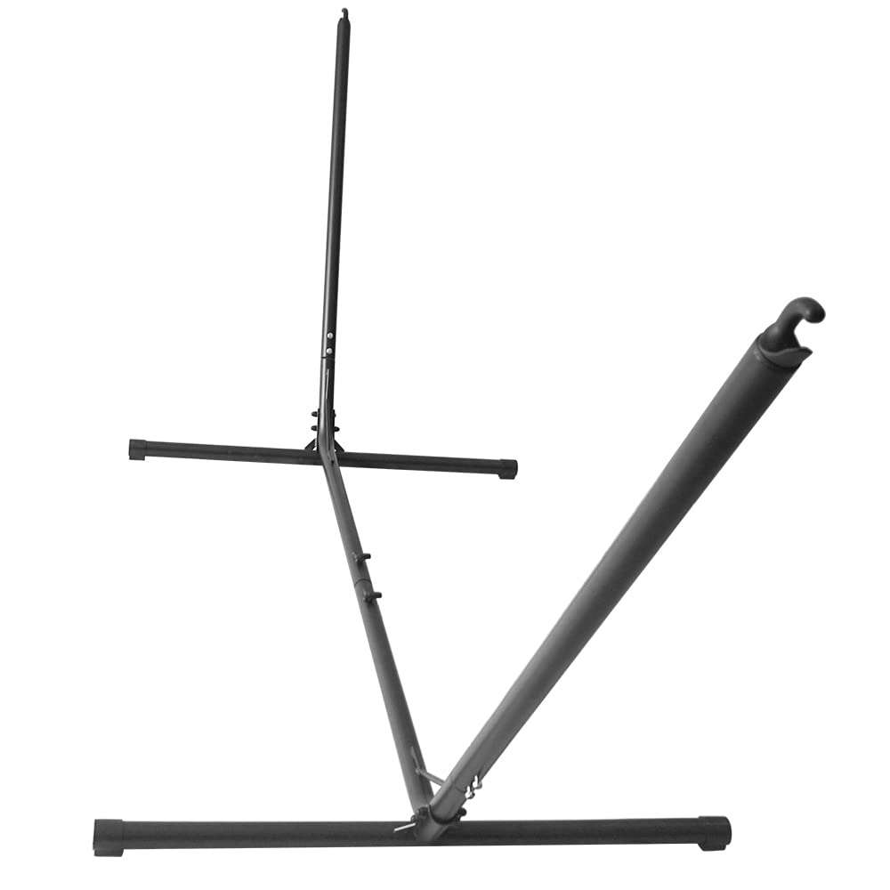 Hamac sur Pied avec Support Hamac pour 1 ou 2 Personnes Structure en Acier Réglable Anti Bascule Facile à Monter et Ranger Jardin Terrasse Balcon Interieur Exterieur (Scalable hamac)