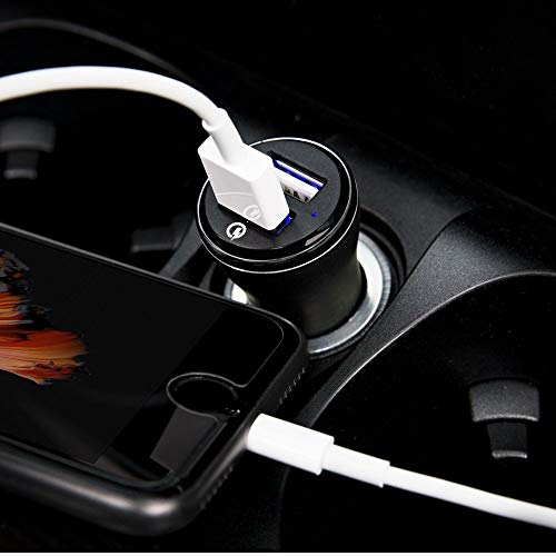 Image of Spigen Total 30w(15w+15w) Car Charger Adapter Dual Port(2 Type-A) for iPhone 17 /16 /15 /14 /13 /12 /11 /X Series, Galaxy S25 /24 /23 & More (F27QC) - Black