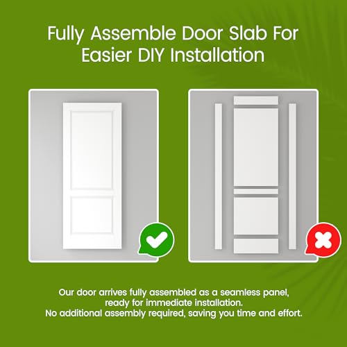 Image of OHTOMO 28 inchx 80 inchSolid Core Door Slab, 2-Panel White Primed Interior Doors