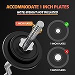 47" EZ Curl Bar Weight Lifting Bar, for Hip Thrusts/Squats/Lunges, 1" Weight Plates Curling Bar for Gym and Home, with Star Collars - Image 5