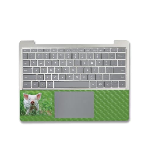 Image of MightySkins Carbon Fiber Skin Compatible with Microsoft Surface Laptop Go 3 (2023) Full Wrap Kit - Piglet | Protective, Durable Textured Carbon Fiber Finish | Made in The USA