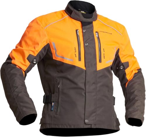 Lindstrands Halden impermeabile Moto Tessile Giacca, arancione/verde, 54