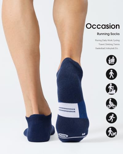Image of CS CELERSPORT Men's Ankle Running Socks with Cushion, Arch Support Low Cut Athletic Tab Socks for Men Women 6 Pack