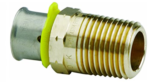 Image of VIEGA 80526 Pureflow Bronze Pex Press Adapter with Male 1 /2 inch x 3 /4 inch Press x Male NPT (10-Pack)