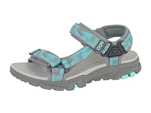 PDQ L471 Sandalias de senderismo con cierre de doble toque para mujer, Gris menta, 38 EU