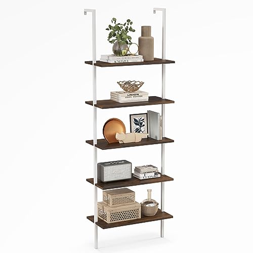 YMYNY Bookshelf Wall Mounted, Ladder Shelf, 5-Tier Jamaica