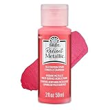 FolkArt Radiant Metallic Multi-Surface Acrylic Craft Paint, Crimson Spark, 2 fl oz