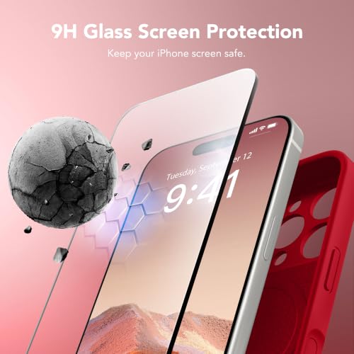 Image of Magnetic for iPhone 16 Pro Case Silicone Deep Red