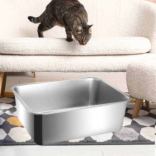 Arenero de acero inoxidable para gato altura 10 cm miniatura 6