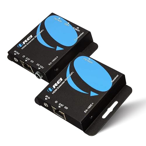 OREI 4K HDMI Extender over ethernet CAT5/CAT6/CAT7 Up To 165 Feet At 1080@60hz - HDMI 1.4 & HDCP 1.4 Compliant with One Way IR Pass Through, HDMI Loop Output & Power Over Cable