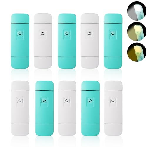 Image of KunHe 10 Pack USB Rechargeable Book Light Bulk for Reading at Night in Bed LED Reading Lights with Clip for Kids & Adults Bulk Gift for Book Lovers