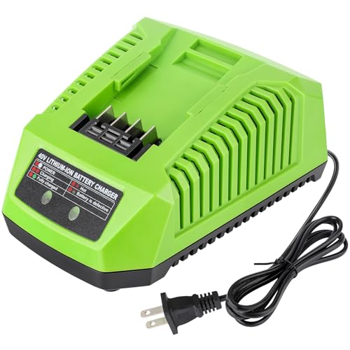 GRVODFRTA 40 Volt Battery Charger Compatible with Greenworks 40V G MAX Battery 29462 29472 29482 2939202 BAF704 Rapid Charger