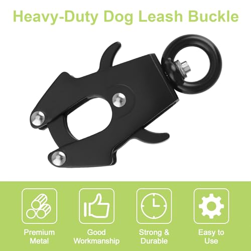 UFURMATE Frosch-Clip, Weltraum-Aluminium-Verriegelung, Robuste Schnellverschluss-Schnalle, Rostbeständige Hundekettenschnalle, Hundeleine Verschluss Frosch-Clip, Ersatz - 299 kg Kapazität, Schwarz