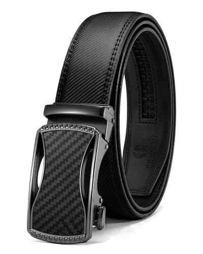 Image of CHAOREN Leather Ratchet Belt men 1 3 /8 inch | For Dress Pants - Micro Adjustable Belt Fit Everywhere