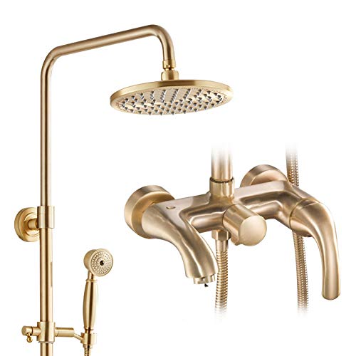 Ensemble système de douche brossé en or pour une salle de bain moderne Type C