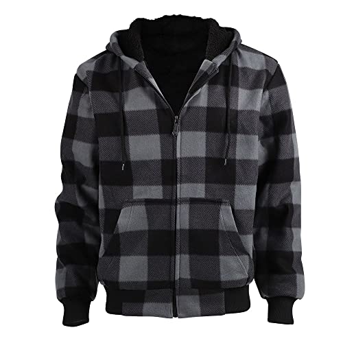 Winter Heavy Warm Sherpa Lined Fleece Plaid Flannel Jacket Men Plus Size S-5XL Big&Tall Mens Coat2