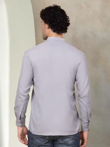 Image of Jompers Men's Cotton Regular Fit Solid Short Kurta