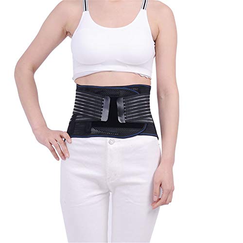 Lz Waist belt, self-heating belt, steel belt, waist and mesh belt (Color : Black, Size : XL)