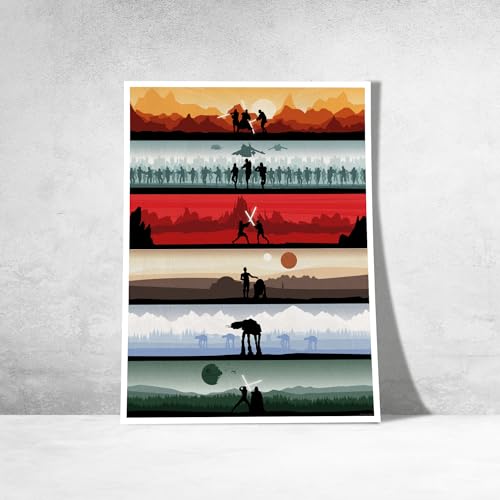 Affiche Star Wars intégrale d'art minimaliste sur papier mat