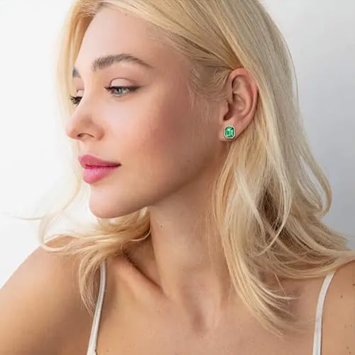 Austrian Crystal Octagon Stud Earrings for Women Fashion 925 Sterling Silver Hypoallergenic Jewelry4