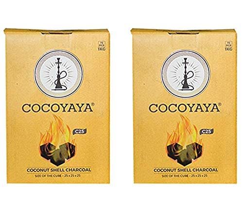 COCOYAYA Hookah Coconut Charcoal 1Kg (72 Pcs) Pack of 2 (B0D9JQ6Q8C) Amazon Price History, Amazon Price Tracker