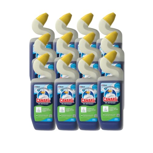 Canard Gel Marine - Gel Nettoyant et Désinfectant Toilettes - Tue 99,9% des Bactéries - Nouvelle Formule Ecolabel - Lot de 12x750 ml