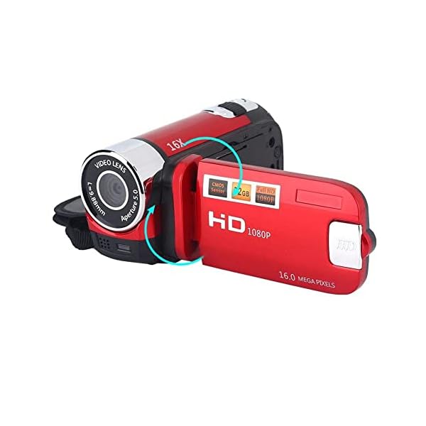 Tangxi Digitaler DV-Camcorder, 720P 16X Digitalzoom 2,4 Zoll LCD 270 Grad drehbarer Bildschirm Videokamera, 4X High…