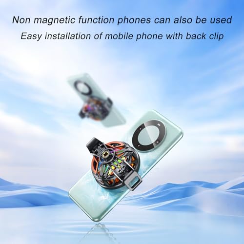 Image of Mobile Cooler, Phone Cooler for Gaming, Gaming Cooler, Equipped with A Detachable Back Clip and Fan with Light, Universal Mobile Cooler for Gaming, Gaming Cooler Perfect for Bgmi, Pubg,Freefire and Long Gaming Sessions