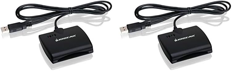 IOGEAR USB Smart Card Access (CAC) Reader - TAA Compliant - DOD/Government/Healthcare/Banking/Entertainment/Secure Network Login - Compatible with Mac, Win, Linux - GSR202 (Pack of 2)