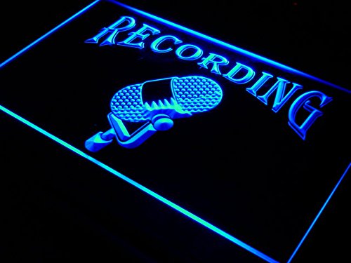 ADVPRO Recording On The Air Radio Studio Microphone Bar Beer LED Neon Sign Blue 16 x 12 Inches st4s43-i206-b