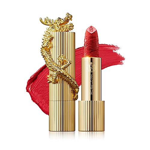 Zeesea [Palace Identity Lipstick For Women Chinese Dragon Appearance Matte Finish Lip Makeup Long Lasting High Impact Lipcolor Hydrating Lipstick (M08# Queen) #TOP13