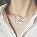 Cuoka Mother's Day Gifts Friendship Necklace Best Friend Necklace 925 Sterling Silver Heart with Puppy Paw Necklaces Gift for Friend (Silver1)