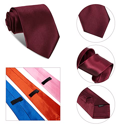 Image of Syhood 6 /12 /24 Pcs Men Ties Set Solid Satin Pure Color Business Formal Necktie Tie 57 inch for Men Occasion Wedding