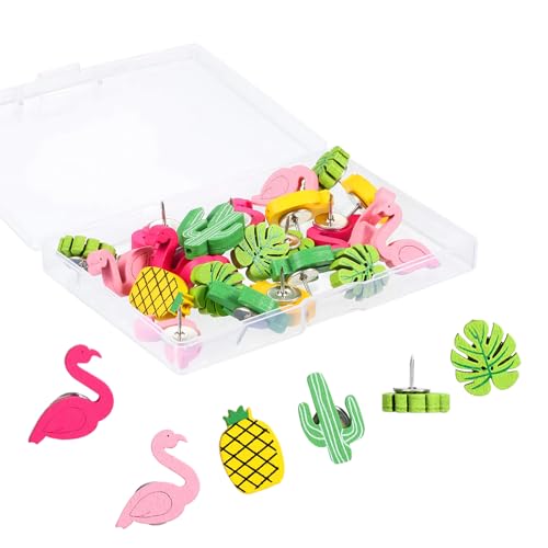 EOAMGO 30 chinchetas con Forma de pájaro en Llamas y Cactus, Bonitas chinchetas Decorativas para tableros de Corcho, mapas del Mundo, Escuela, hogar y Oficina.
