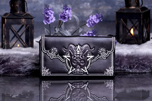 Nemesis Now Pawzuph Gothic Cat Purse, Embossed Baphomet Design, Occult-Themed Wallet, Ideal Gift for Feline Enthusiasts, 18.5cm2