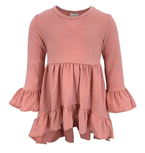 Image of Unique Baby Girls Kids Toddler 3pc Outfit Set Long Sleeve Cotton Blend Tunic Top Leggings and Scarf