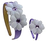 Matching 18 Inch Doll and Girls Funny Girl Headband Set Boxed Gift Set (Purple)
