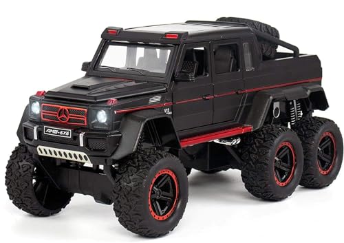 Image of Invite Enterprise 1:22 Big Marcedes AMG G63 6X6 Toy Car Metal Pull Back Diecast Car with Openable Door and Sound Light, Gifts Toys for Kids【 Black-Color 】