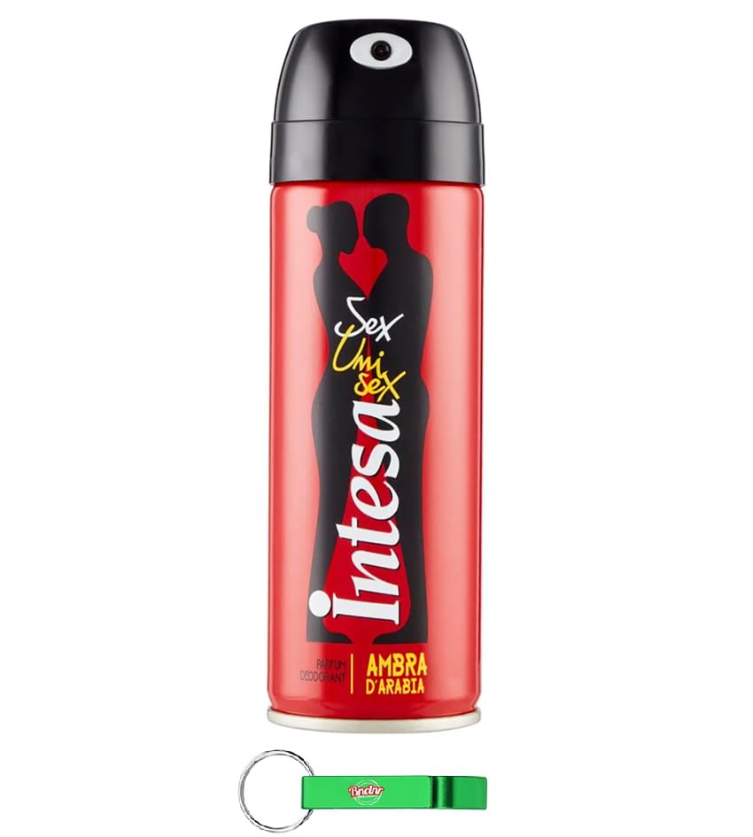 24 desodorantes Intesa Sexo Unisex Ambra d'Arabia – Desodorante en spray 125 ml + llavero Beni Culinari gratis