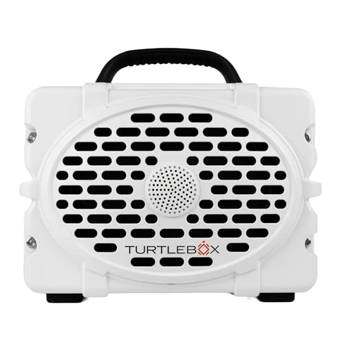 Turtlebox Original Gen 3: Portable Outdoor Bluetooth Speaker – Ultra-Loud (120dB), Waterproof (IP67), Rugged, Impact-Resistant, 3-Day Battery | Party Mode: Unlimited Pairing for Stereo Sound, White