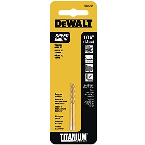 DEWALT DW1304 1 16-Inch Titanium Split Point Twist Drill Bit, Gold
