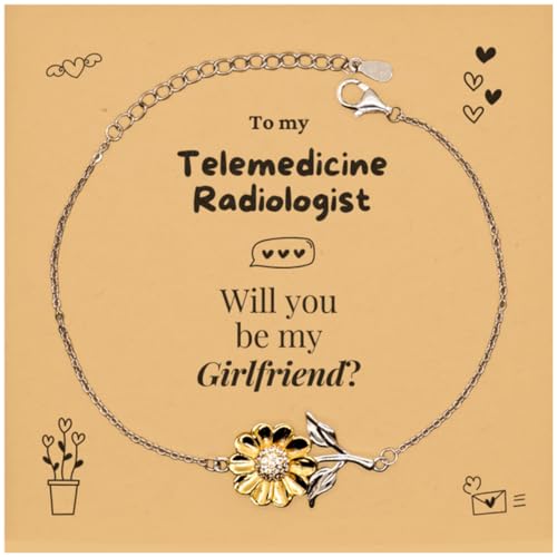 Telemedicine Radiologist Gift, Couple, Lover proposal card for her, I Love You for Valentine, Wedding, Marriage, Anniversaries, cute sunflower Bracelet | Be my Girlfriend
