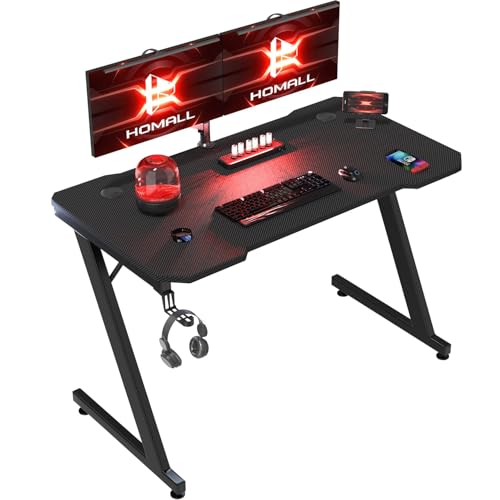 Homall Z Shaped Gaming Desk, 80 x 52 cm, Black