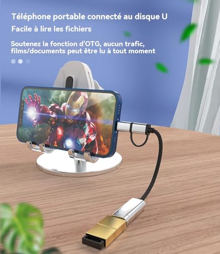 Câble pour Apple iPhone 15 Pro Max iPad Mini6 convertisseur OTG - 2