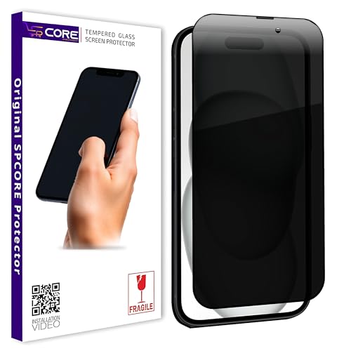 Image of Speaker Mesh Dust Filter Privacy Tempered Glass for iPhone 15 /16 (6.1 Inch) | Anti Spy | 9H Hardness | Anti Scratch | Bubble Free & Easy Installation | 1 Pack