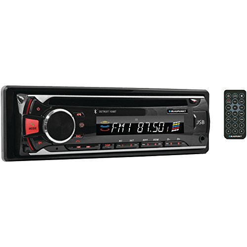 Blaupunkt DETROIT 100 BT CD, AM/FM-MPX2 Bluetooth Car Stereo Receiver with Remote Control and Removable Face Plate