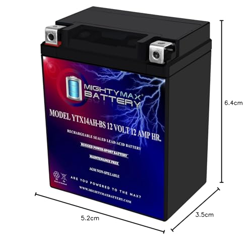 Mighty Max Battery YTX14AH 12V 12AH Battery for Kawasaki 220 KLF220-A Bayou (CN) '92-'02