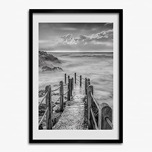 Cadre de Peinture Moderne Tulup en bois MDF 50x70 cm décoratif pour affiche tableau bord de mer