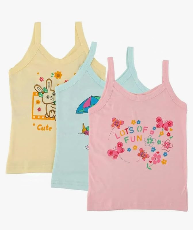 Kids Girls Cotton Plain Vest White Soft,Comfortable, Regular, Skin Friendly, Ideal for Birthday Gifts | Best for Winter Season Pack of 3